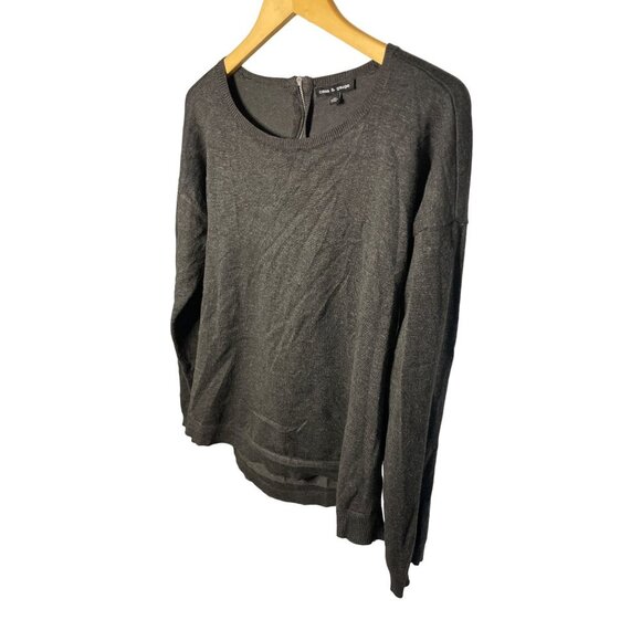 Cable & Gauge Charcoal Gray Boatneck Long Sleeve Knit Sweater Sz XL - Picture 3 of 11